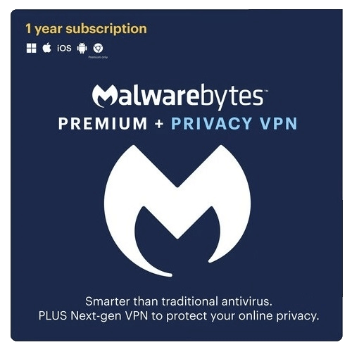 Malwarebytes Premium + Privacy VPN Bundle - 1-Year / 10-Device