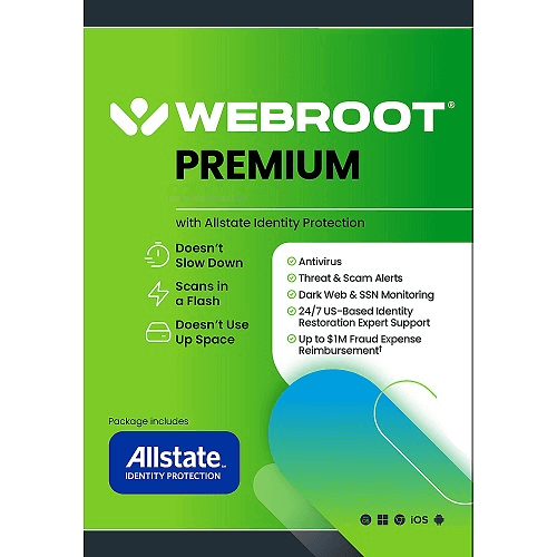 Webroot Premium with All State Identity Protection - 1-Year / 5-Device